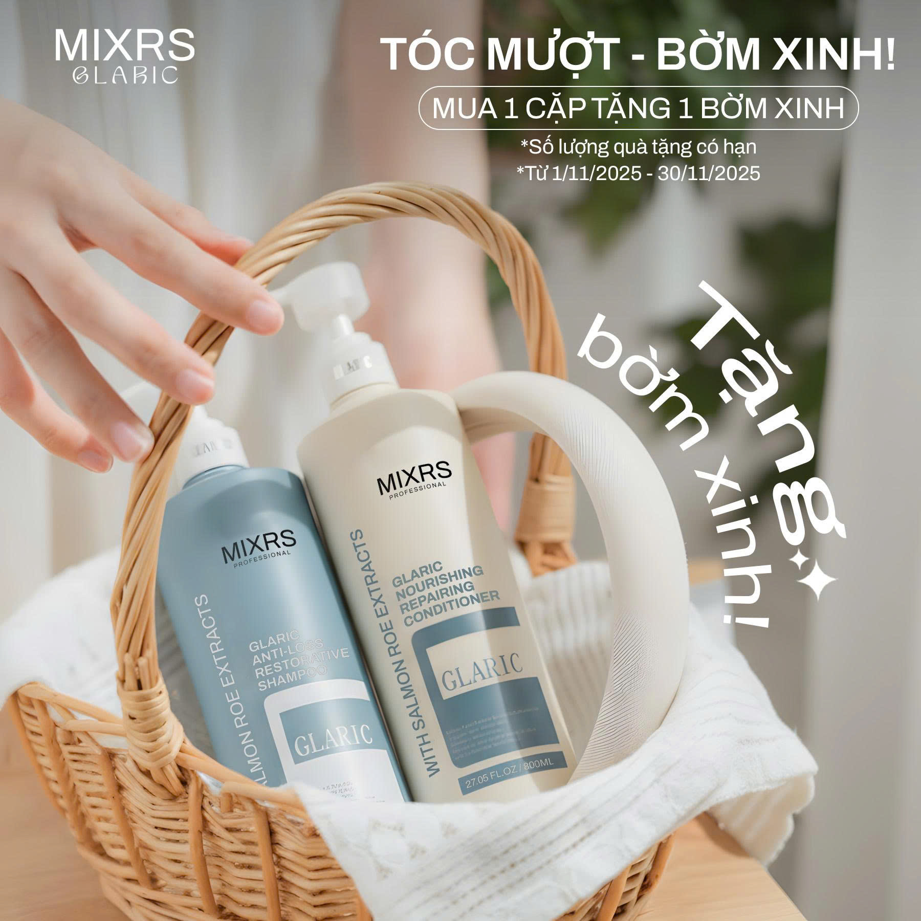 Mixrs Glaric Xanh Dương tặng 1 bờm xinh